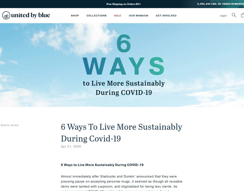 Blog sur un site ecommerce de united by blue