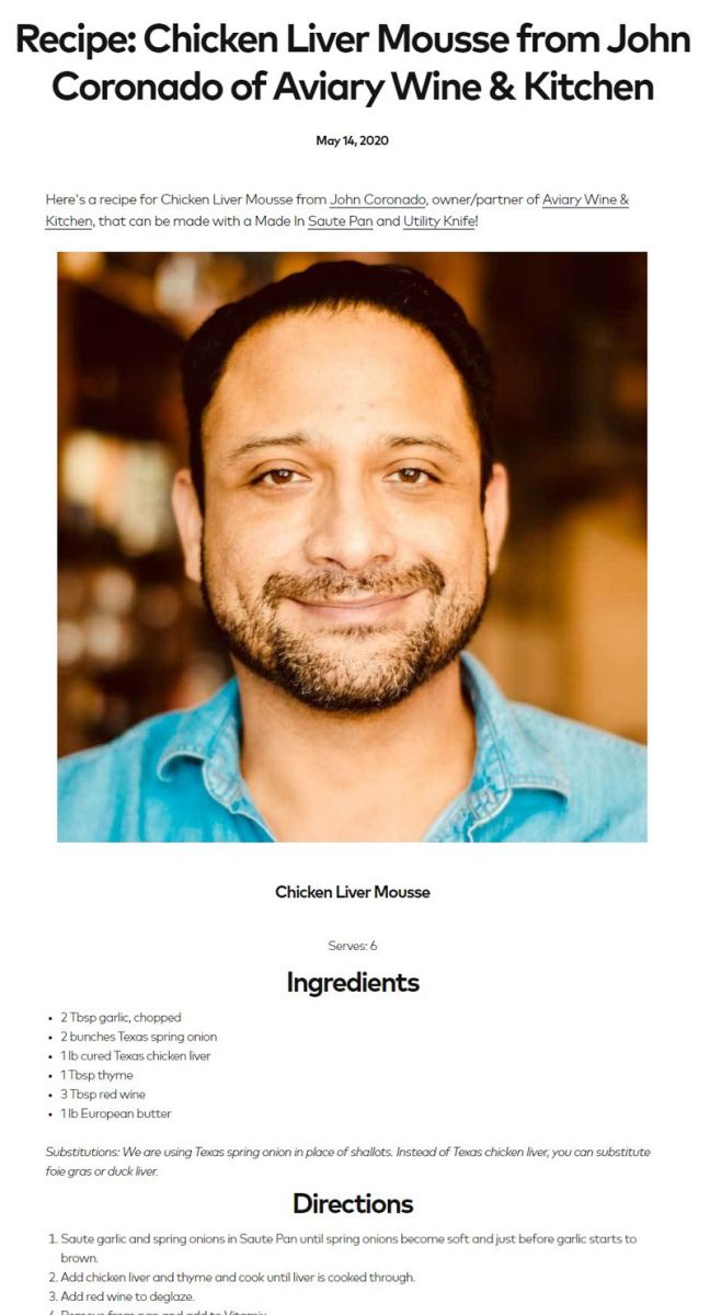 Blog eCommerce avec des recettes de cuisine