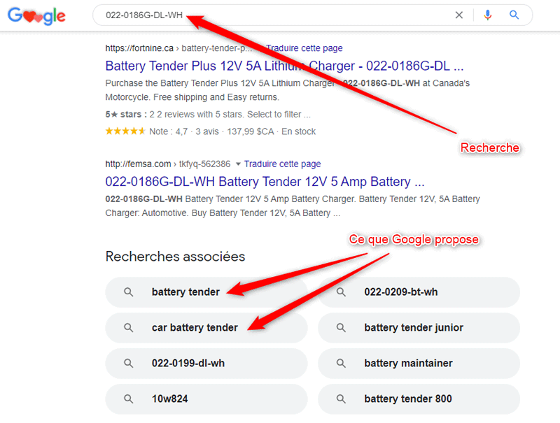 Google reconnait les produit avec leurs code