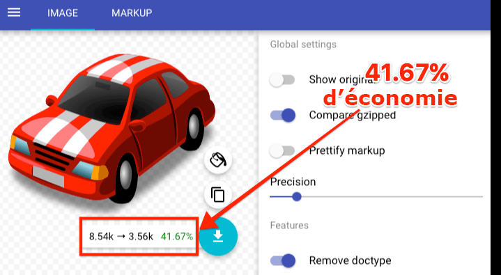 Réduction du poids des images