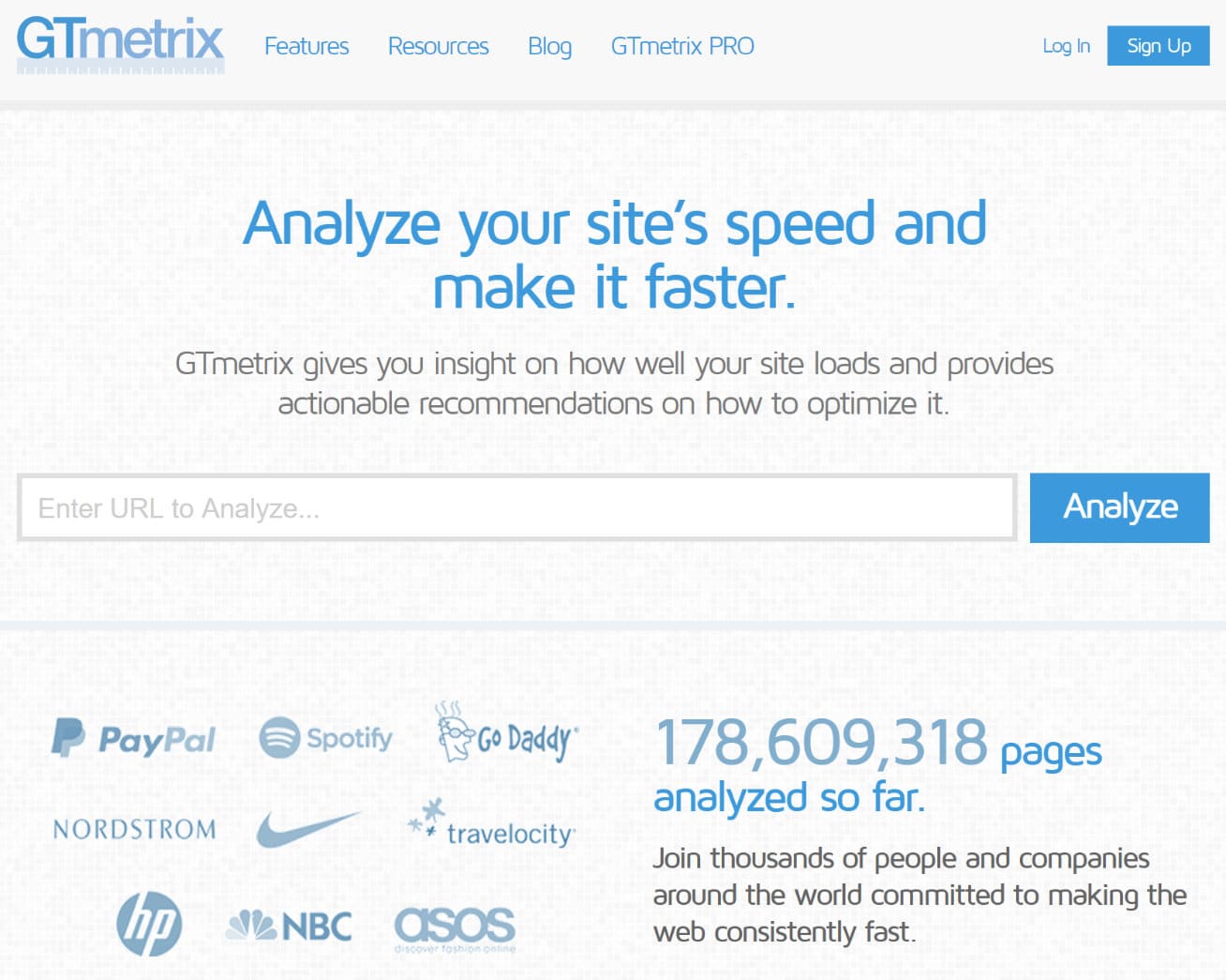 Tester vitesse site web avec GTmetrix