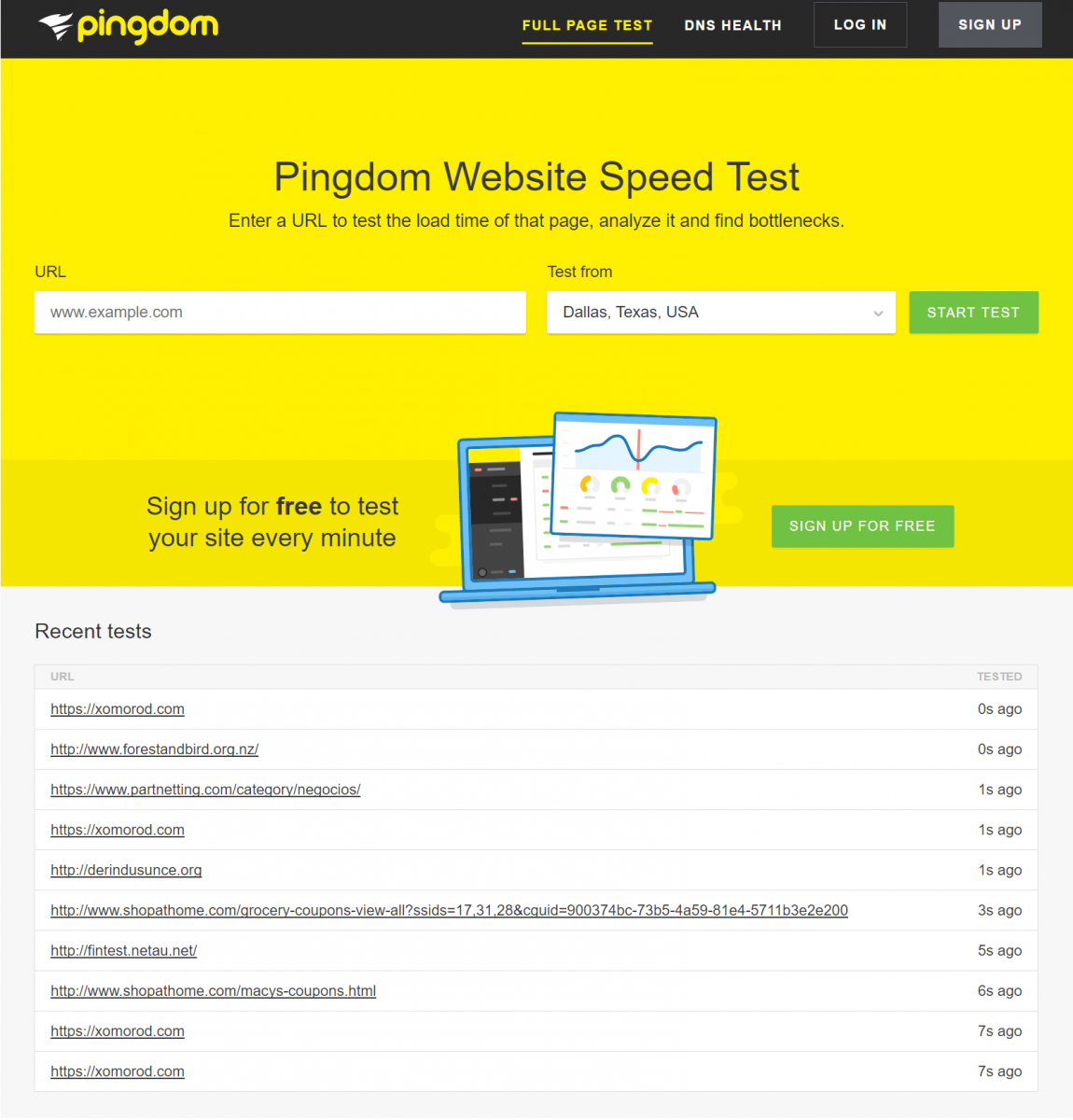 Ping Dom: Mesurer la rapidité d'un site web