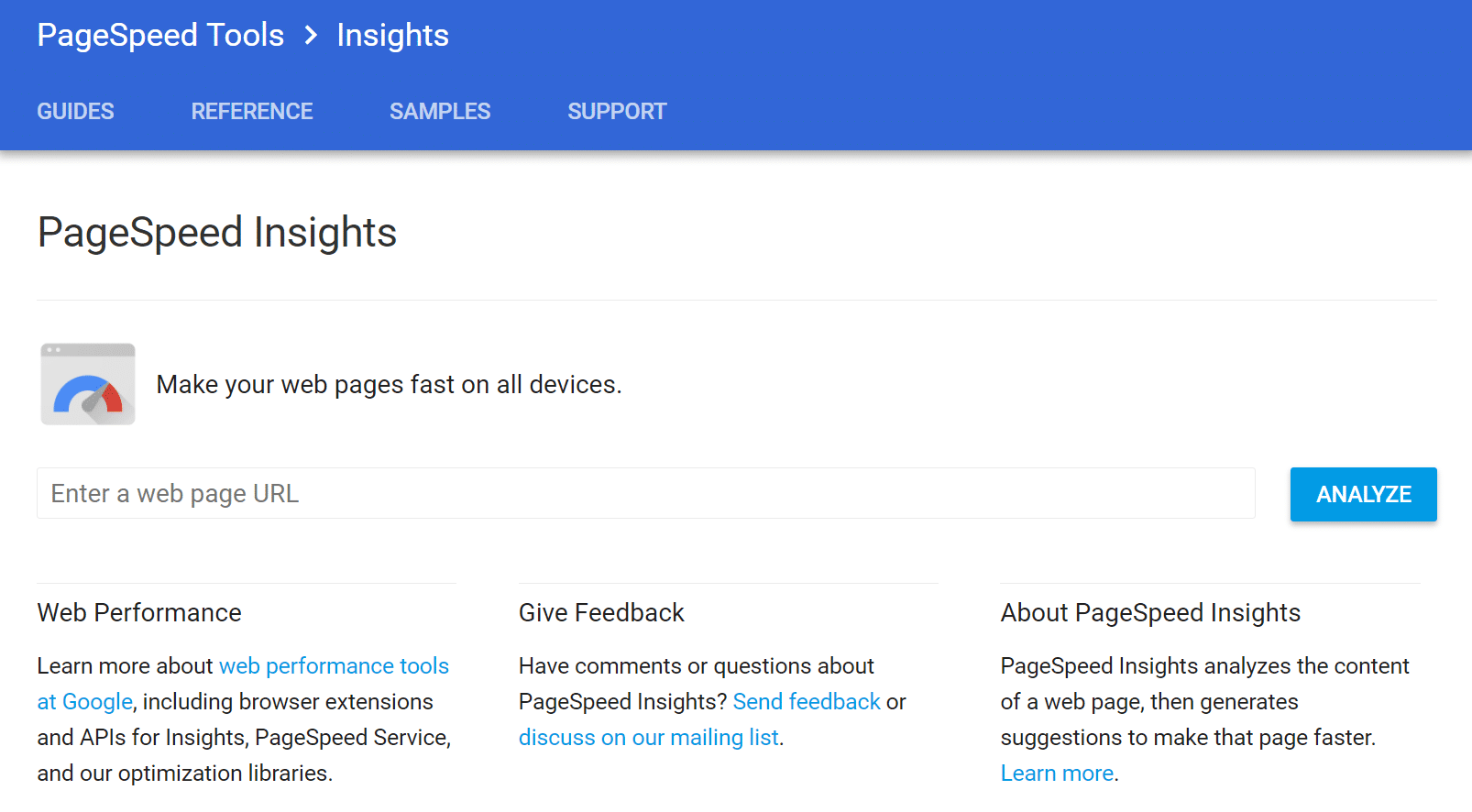 Google speed page insight outils de Google pour mesurer la vitesse